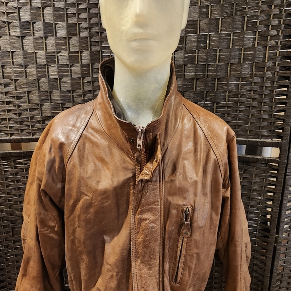 Vintage 80's Georgetown Leather Parka Jacket sz Medium - Picture 12 of 12